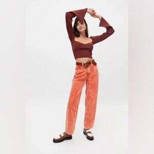 BDG High Waisted Orange Corduroy Pants